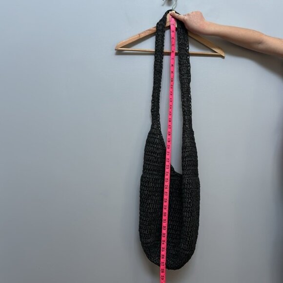 Aritzia Main Character Black Woven Hobo Paper Handbag - Picture 8 of 10